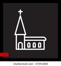 Web line icon. Church, temple