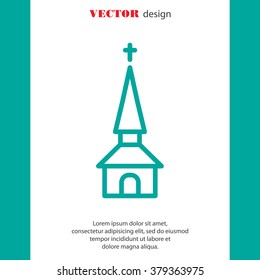 Web line icon. Church, temple