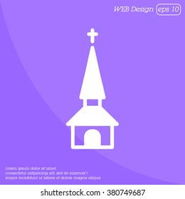 Web line icon. Church, temple