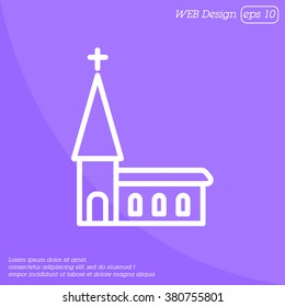 Web line icon. Church, temple