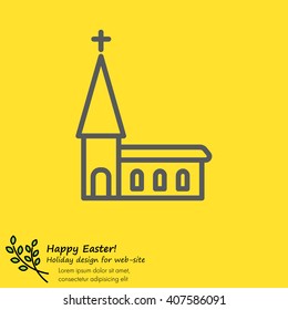 Web line icon. Church, temple