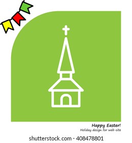 Web line icon. Church, temple