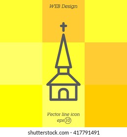 Web line icon. Church, temple