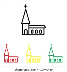 Web line icon. Church, temple