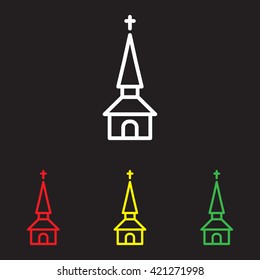 Web line icon. Church, temple