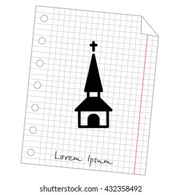 Web line icon. Church, temple