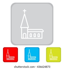 Web line icon. Church, temple