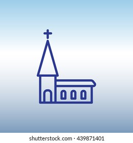 Web line icon. Church, temple
