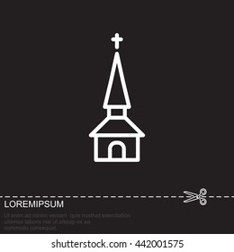 Web line icon. Church, temple