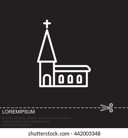 Web line icon. Church, temple