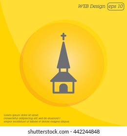 Web line icon. Church, temple