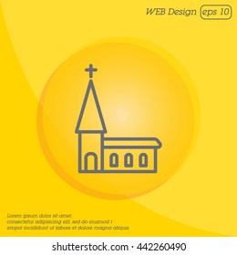 Web line icon. Church, temple