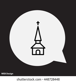 Web line icon. Church, temple