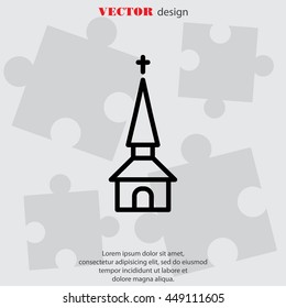 Web line icon. Church, temple