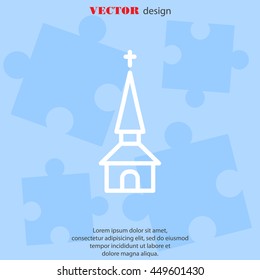 Web line icon. Church, temple