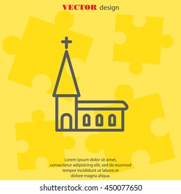 Web line icon. Church, temple