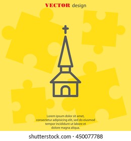 Web line icon. Church, temple