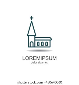 Web line icon. Church, temple
