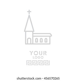 Web line icon. Church, temple