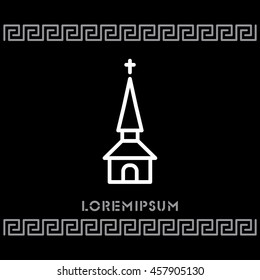 Web line icon. Church, temple