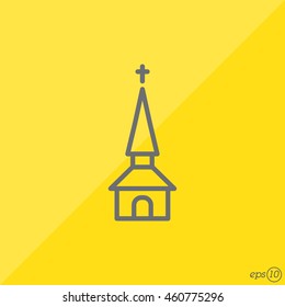 Web line icon. Church, temple