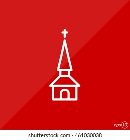 Web line icon. Church, temple