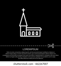 Web line icon. Church, temple