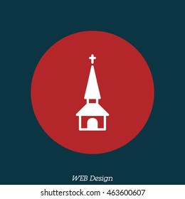 Web line icon. Church, temple