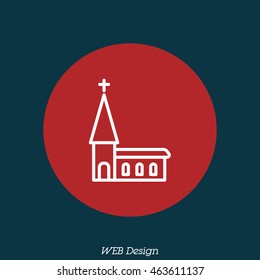 Web line icon. Church, temple