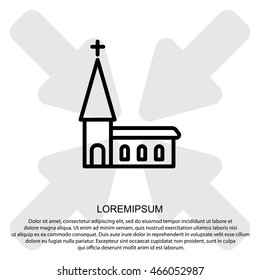 Web line icon. Church, temple