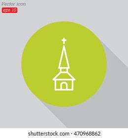 Web line icon. Church, temple