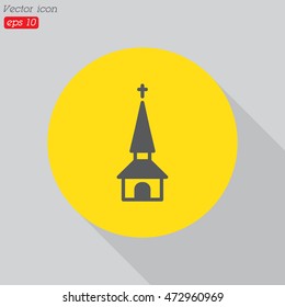 Web line icon. Church, temple