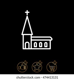 Web line icon. Church, temple