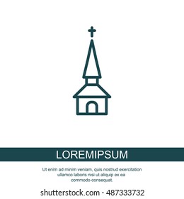 Web line icon. Church, temple