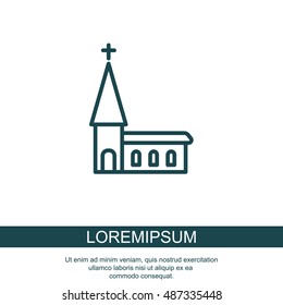 Web line icon. Church, temple