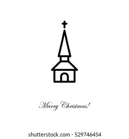 Web line icon. Church, temple