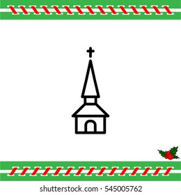 Web line icon. Church, temple