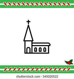 Web line icon. Church, temple
