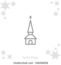 Web line icon. Church, temple