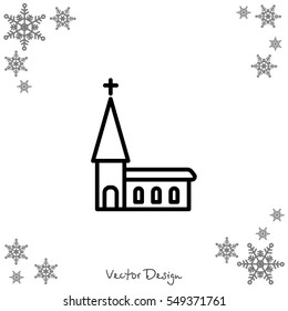 Web line icon. Church, temple