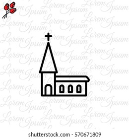 Web line icon. Church, temple