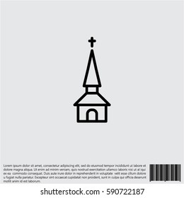 Web line icon. Church, temple