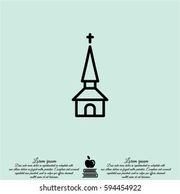 Web line icon. Church, temple