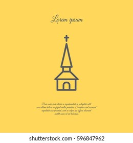 Web line icon. Church, temple