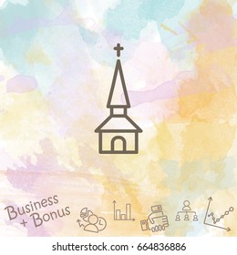 Web line icon. Church, temple