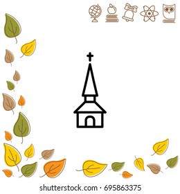 Web line icon. Church, temple