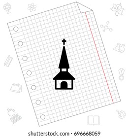 Web line icon. Church, temple