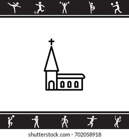 Web line icon. Church, temple