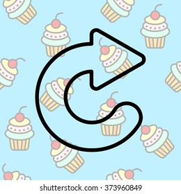 Web line icon. Circular arrow