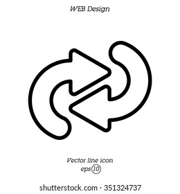 Web line icon. Circular arrows